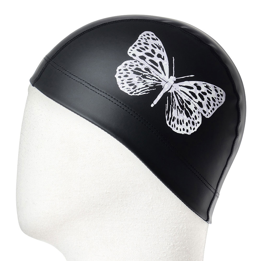HOOG Butterfly Silicone Coated Swim Cap black [SCC820] 디테일