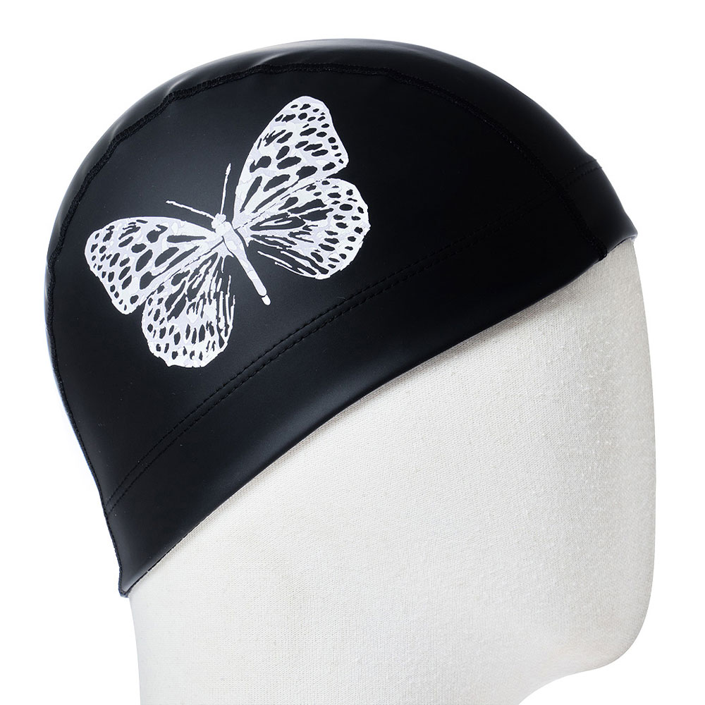 HOOG Butterfly Silicone Coated Swim Cap black [SCC820] 디테일