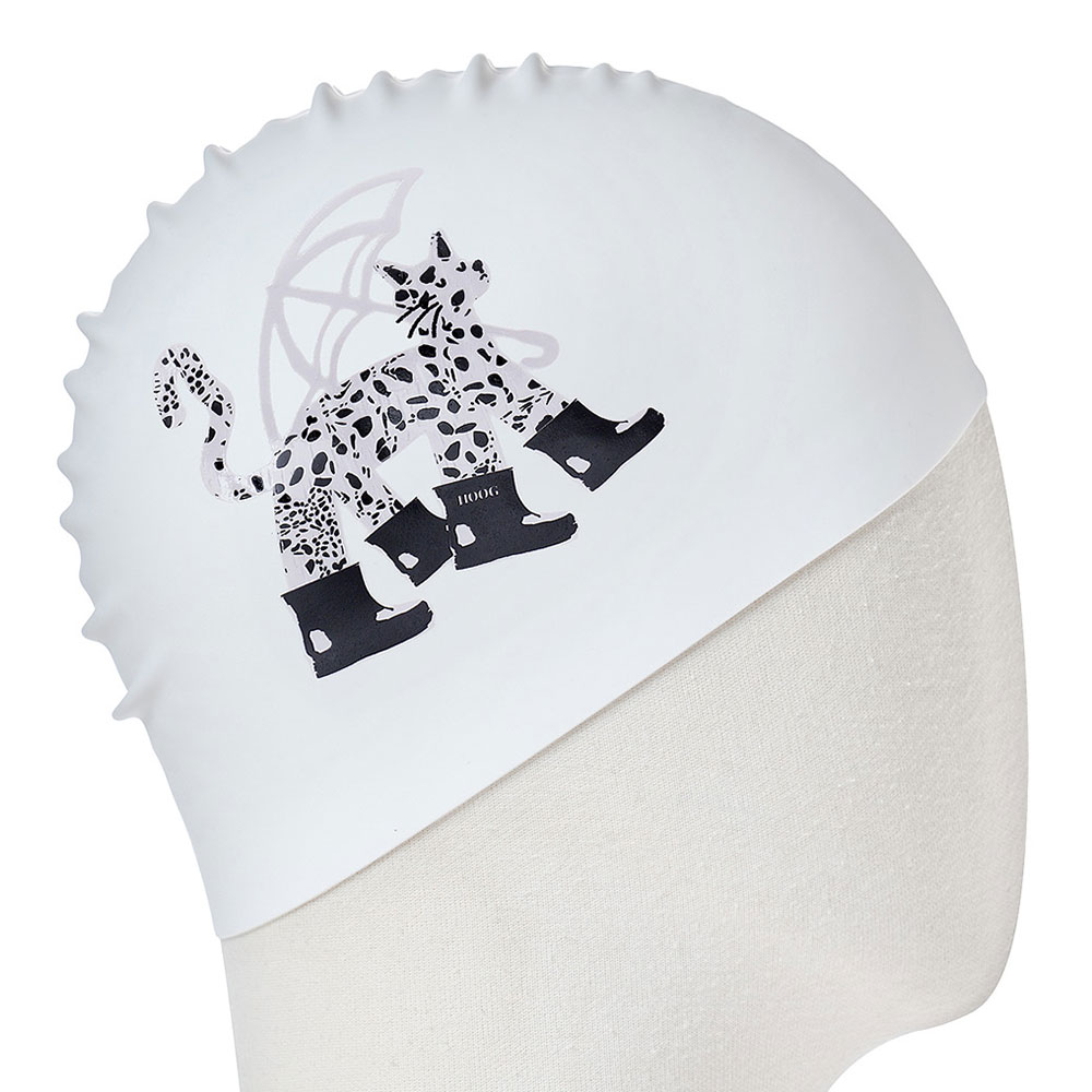 HOOG Raincat Silicone Swim Cap white [SSC812] 디테일