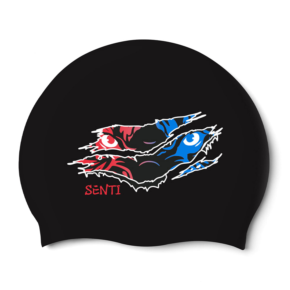 SENTI Wild Spirit Silicone Swim Cap black [SC-2607] 상품컷