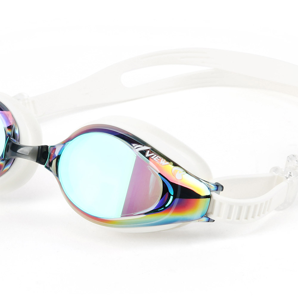 VIEW Excellent Fit Swipeミラー 水泳ゴーグル スモーク エメラルド [V640ASAM(SKEM) Antifog くもり止め] 디테일