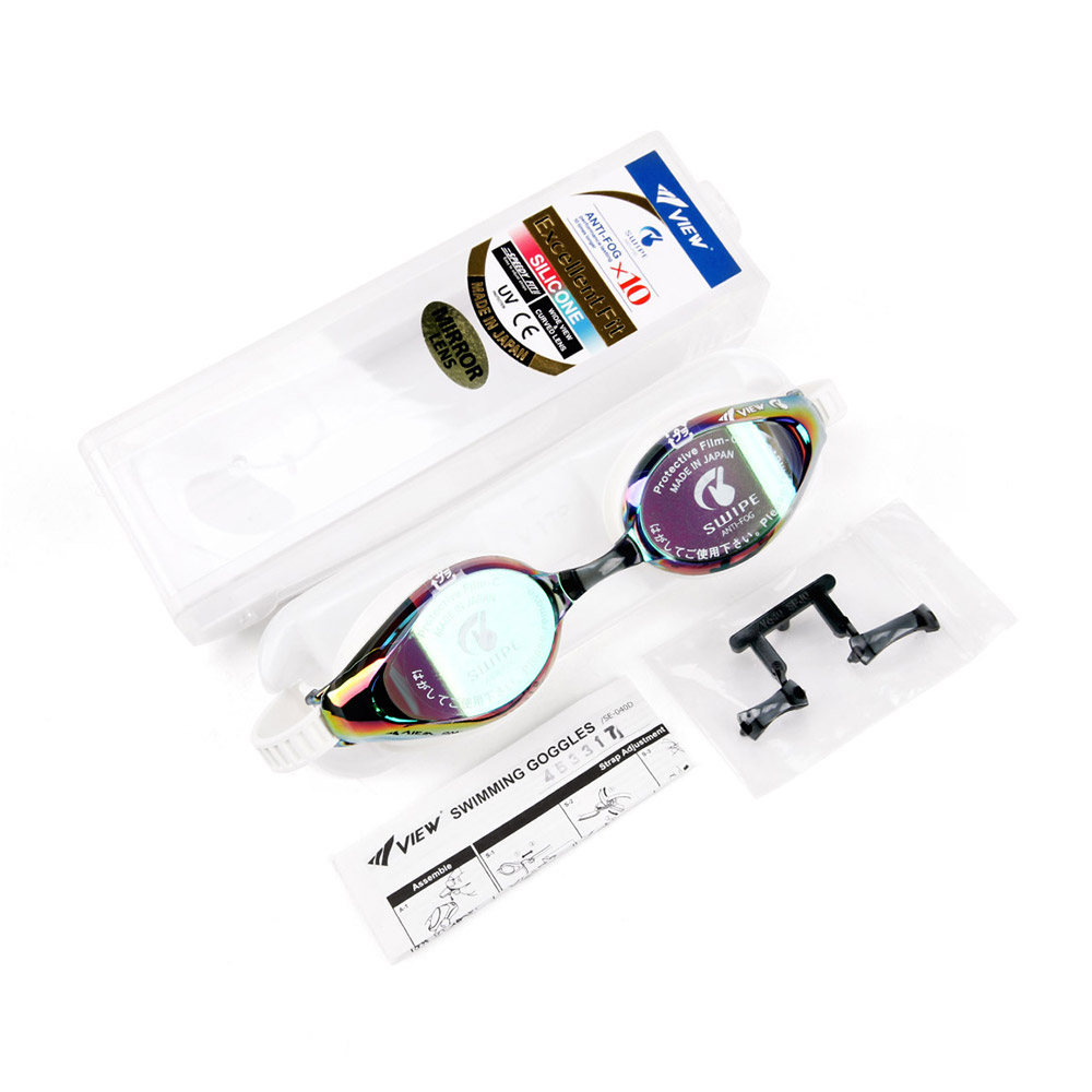 VIEW Excellent Fit Swipeミラー 水泳ゴーグル スモーク エメラルド [V640ASAM(SKEM) Antifog くもり止め] 디테일