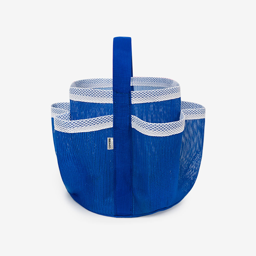 SENTI circle mesh bag Blue white [SB-401(BL/WH) Swim bag] 상품컷