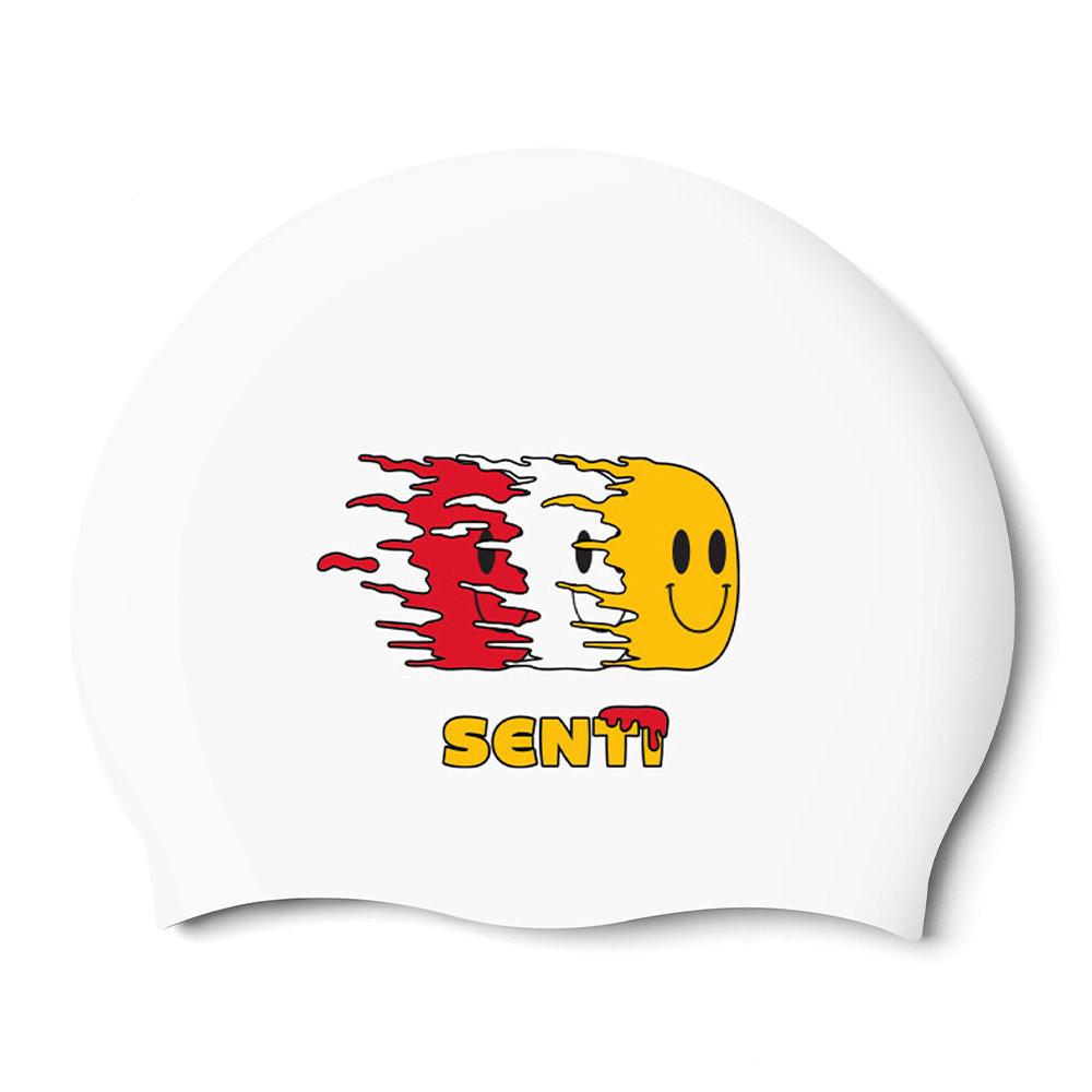 Smile Pack Silicone Swim Cap white