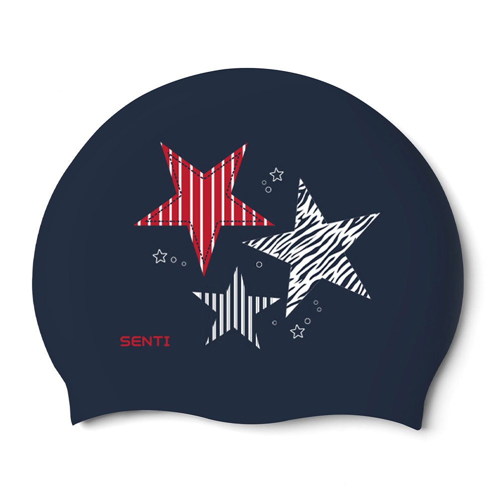 Star Stitch Silicone Swim Cap Navy