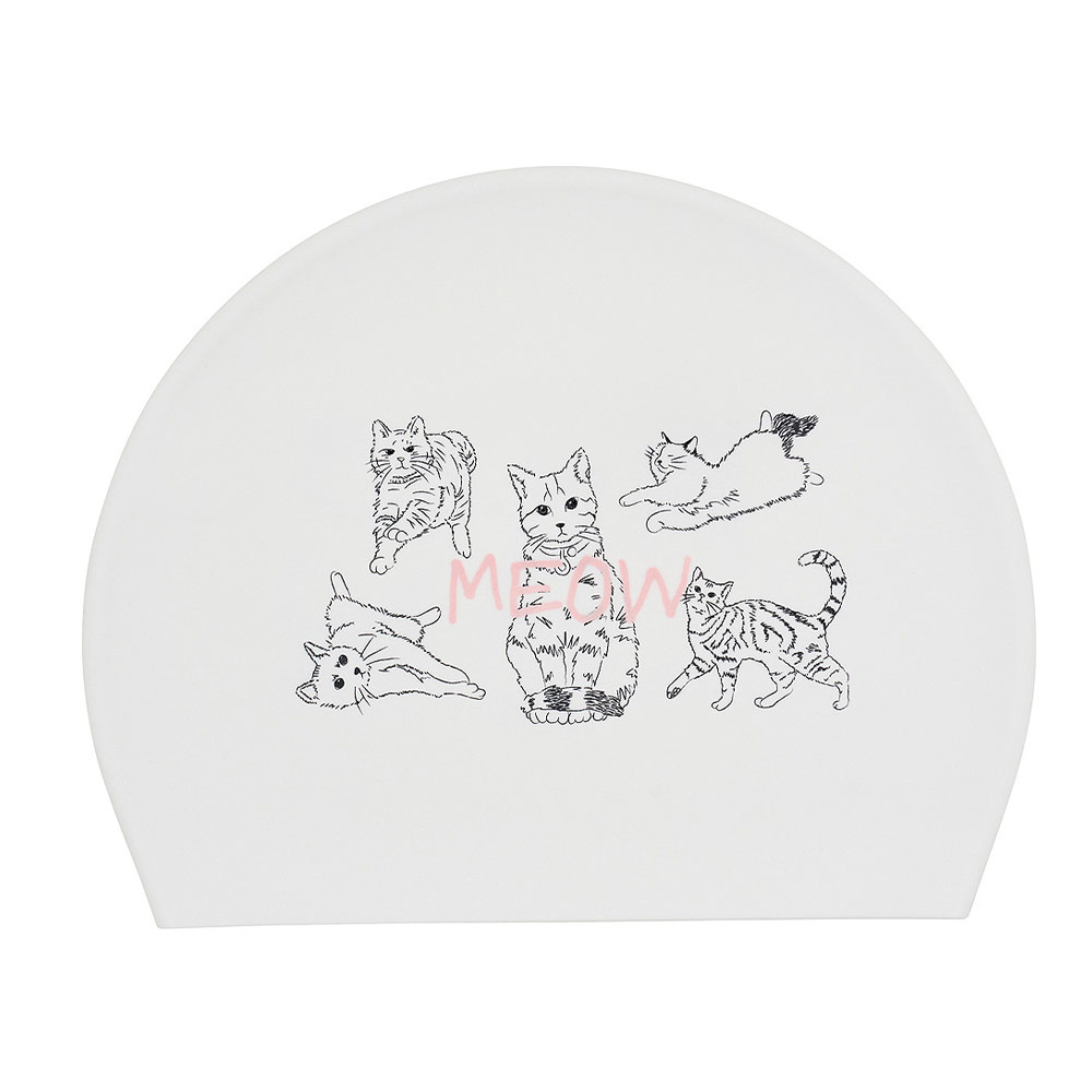 HOOG Rainycat Silicone Swim Cap white [SSC840] 상품컷