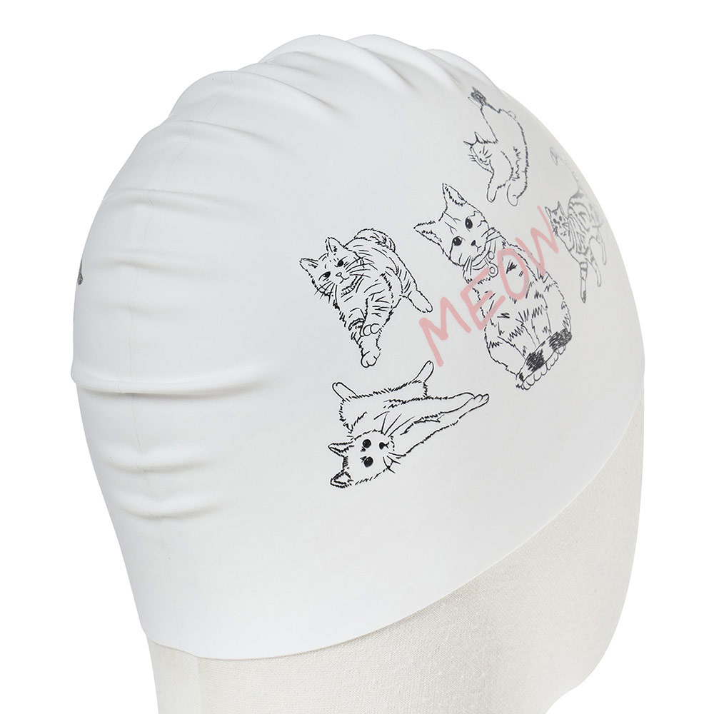 HOOG Rainycat Silicone Swim Cap white [SSC840] 디테일