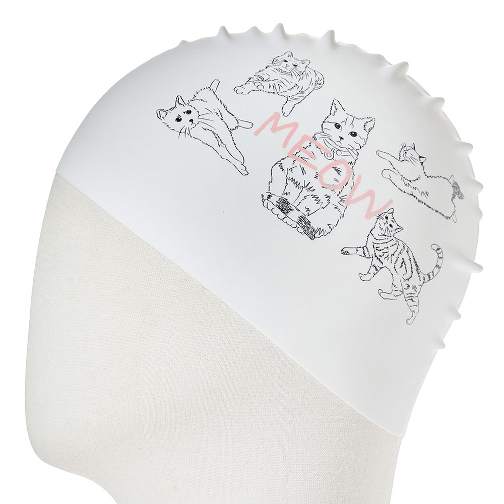 HOOG Rainycat Silicone Swim Cap white [SSC840] 디테일