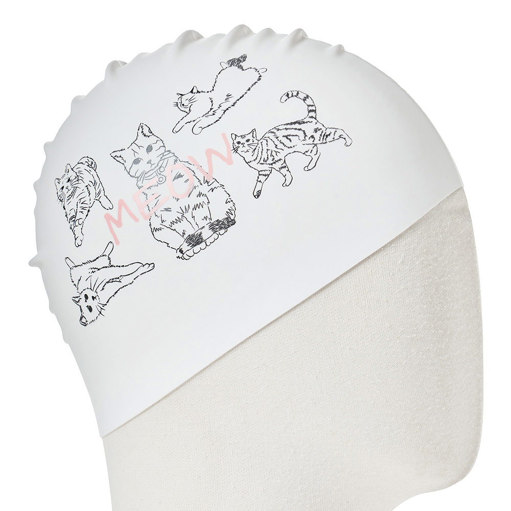 HOOG Rainycat Silicone Swim Cap white [SSC840] 디테일