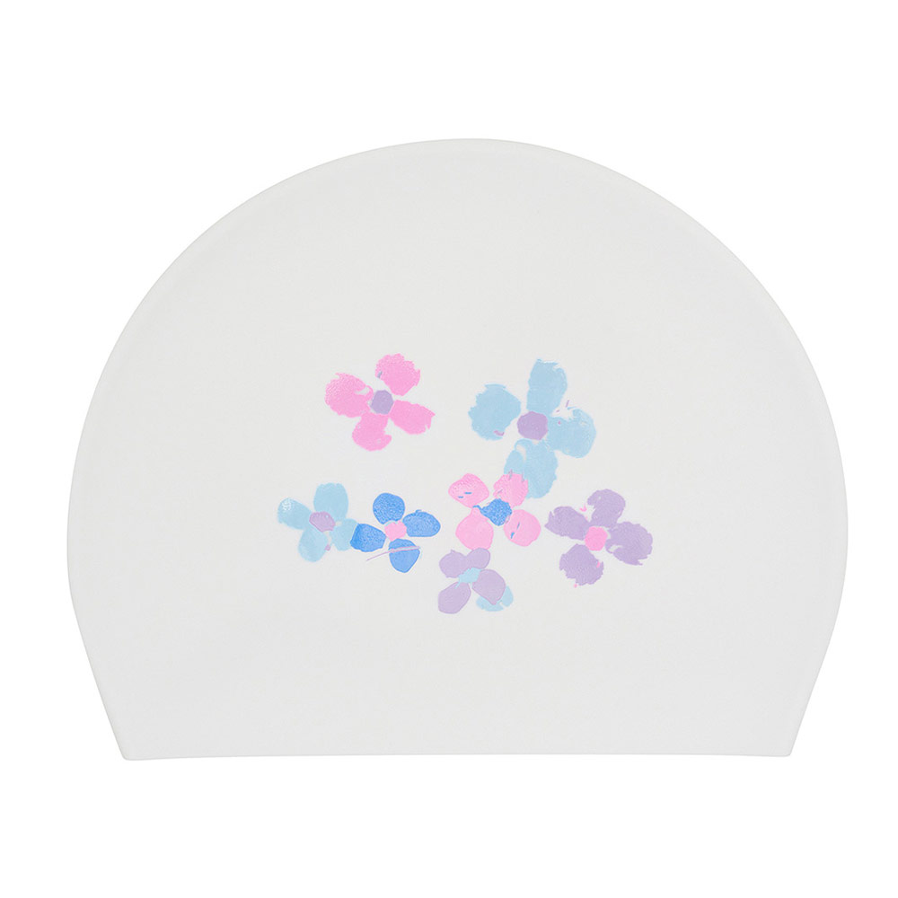 HOOG Pastel Bloom Silicone Swim Cap white [SSC841] 상품컷