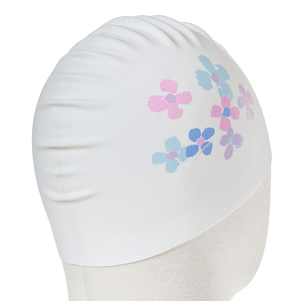 HOOG Pastel Bloom Silicone Swim Cap white [SSC841] 디테일
