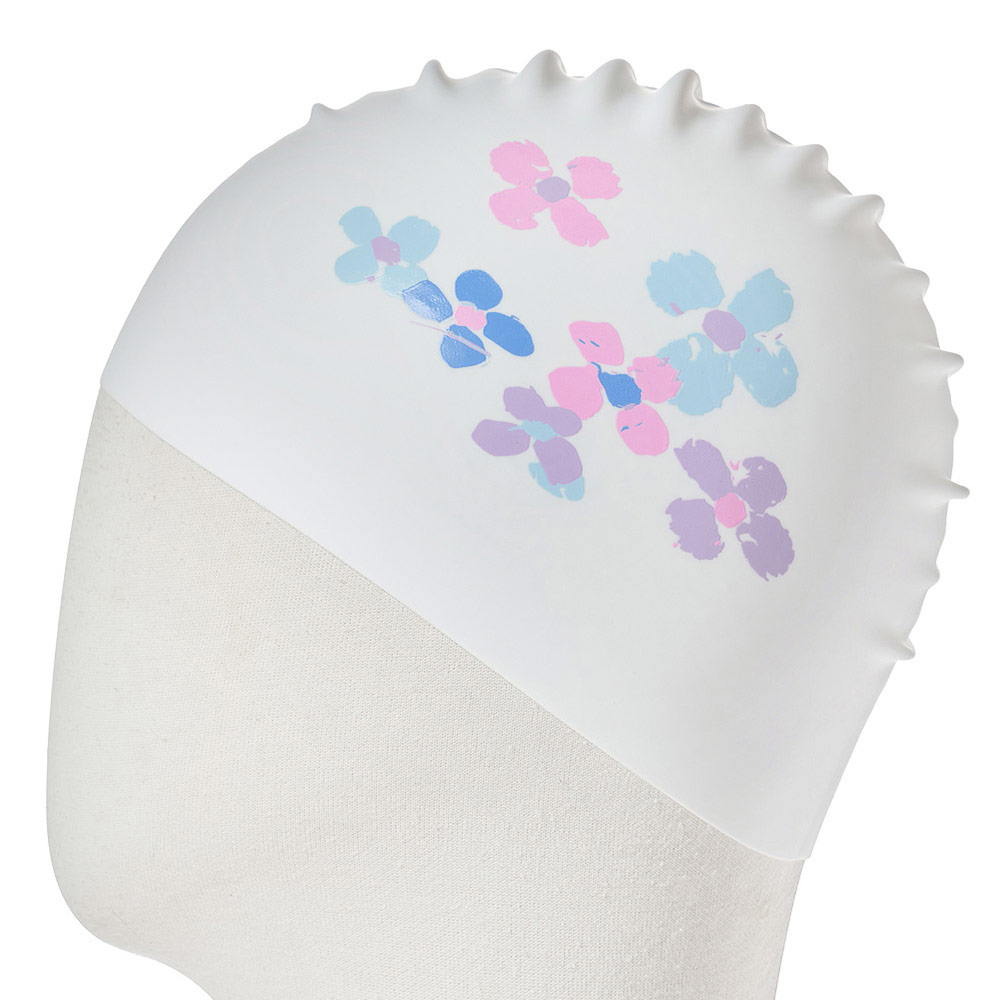 HOOG Pastel Bloom Silicone Swim Cap white [SSC841] 디테일