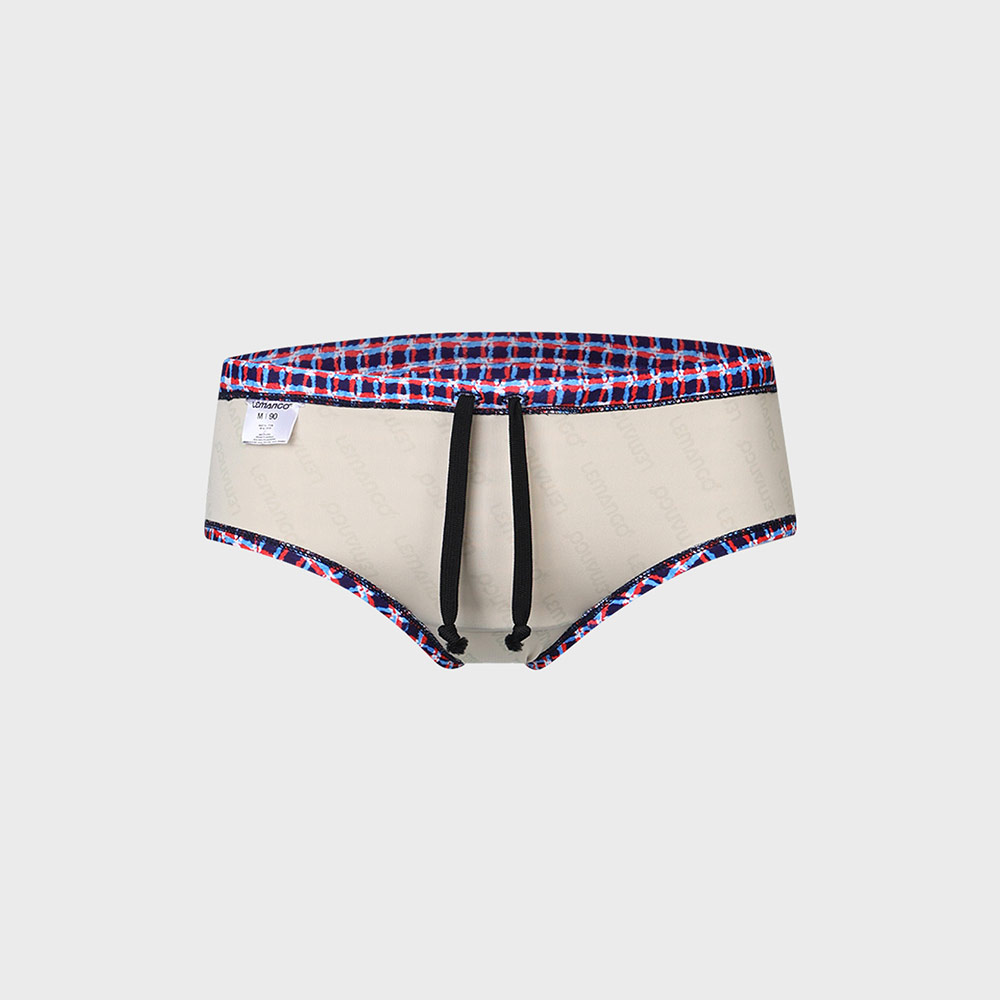 LEMANGO Rejet check Square Leg Swimsuit Navy [LSMBR16355693 Men's ] 디테일