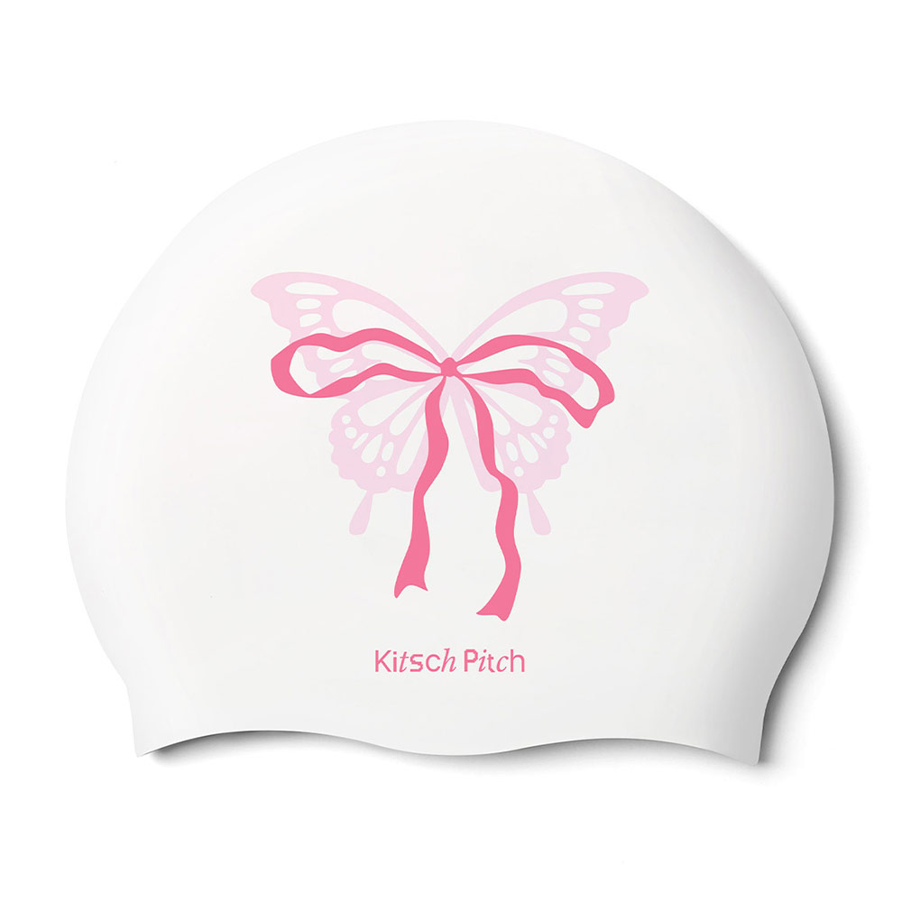 KITSCH PITCH Ribbon Fly Silicone Swim Cap pink [KG1USC005]