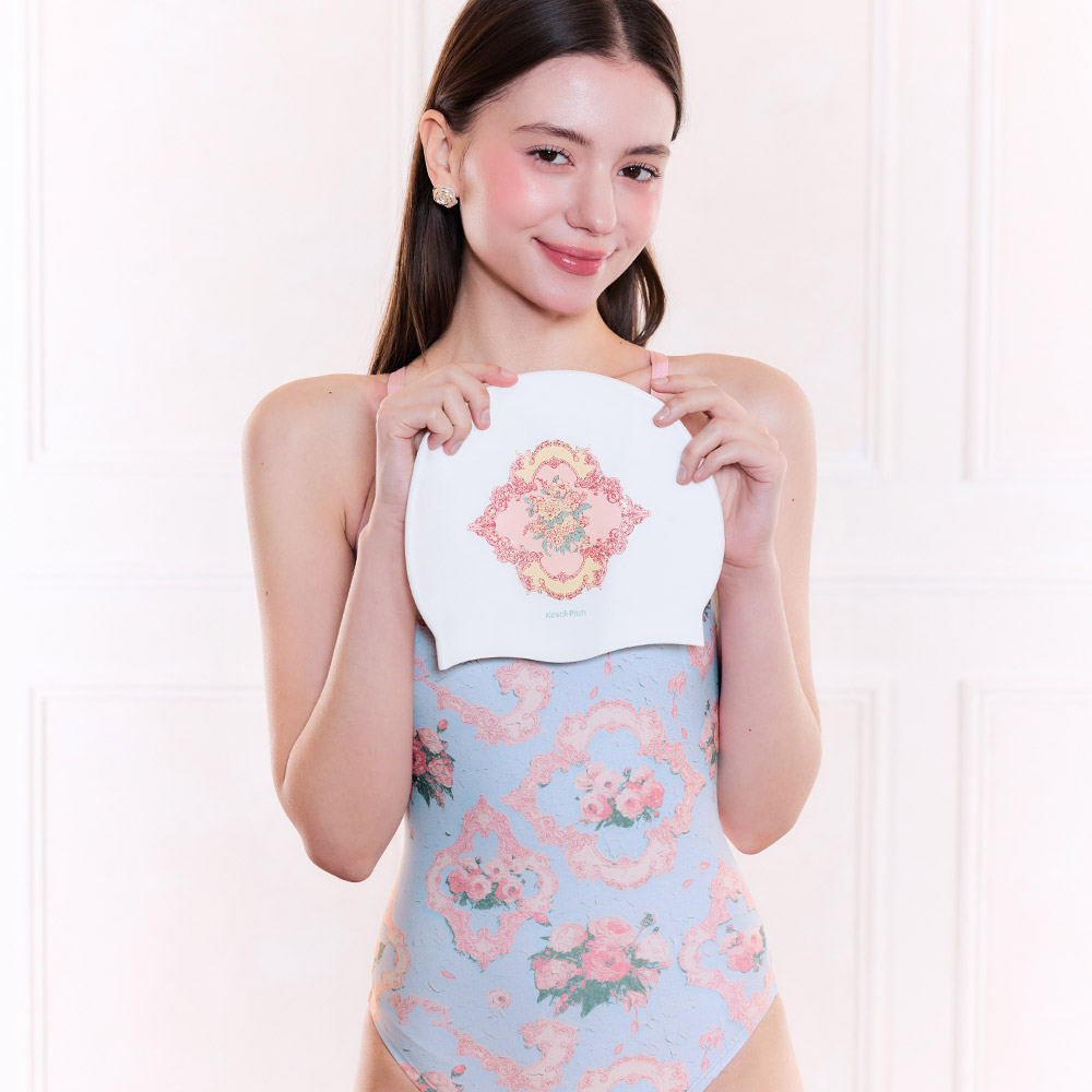 KITSCH PITCH Kokoroji Cross Back Swimsuit Pale blue [KG1LST007 Women's ] 디테일