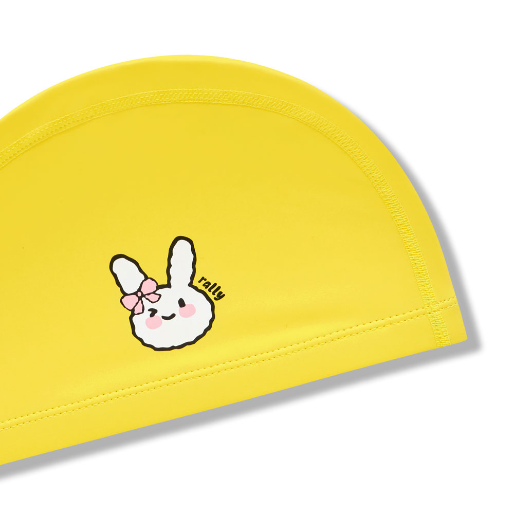 RALLY Kids blushing rabbit PU Coating Swim Cap Yellow [RRKC527(YEL)] 디테일