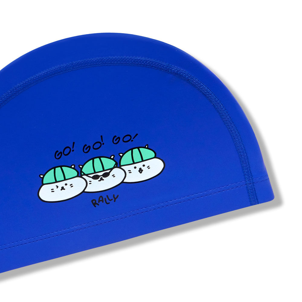 RALLY Kids Go! Go! Go! PU Coating Swim Cap Blue [RRKC526(BLU)] 디테일