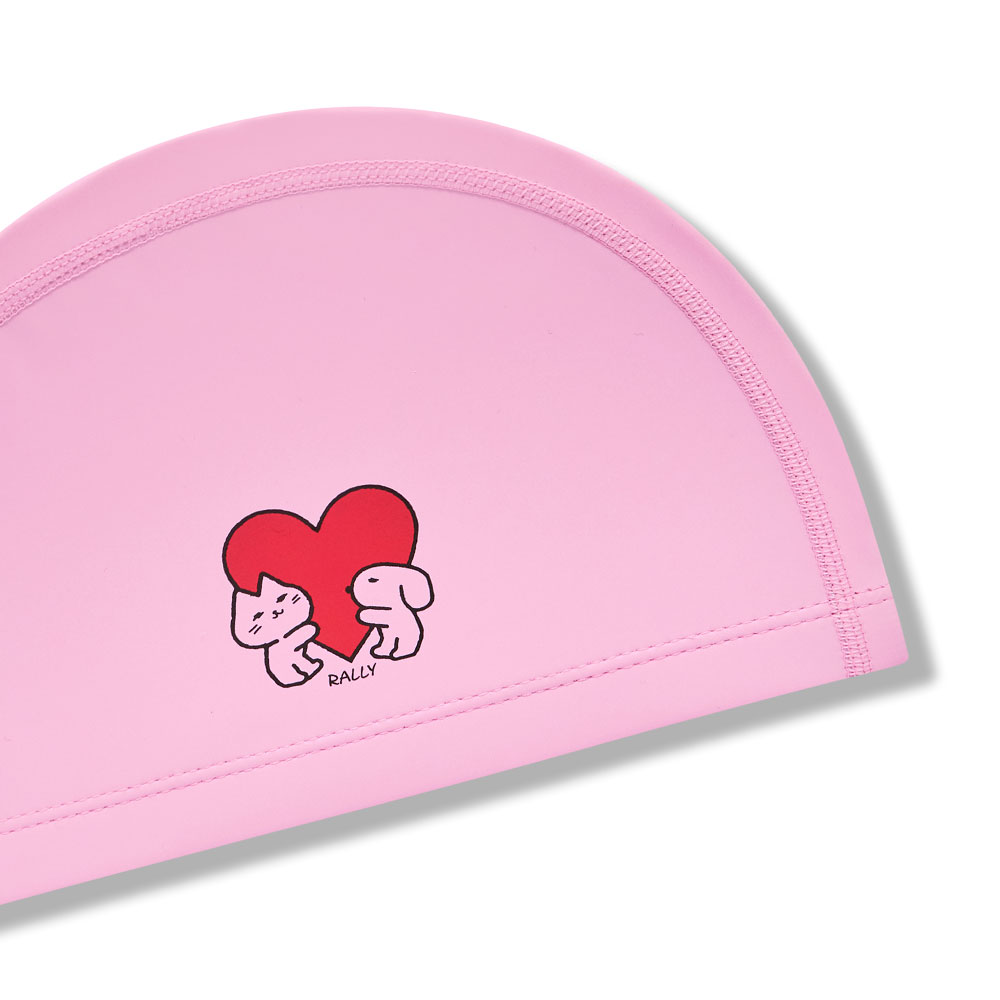 RALLY cats and puppy PU Coating Swim Cap pink [RRUC516(PNK)] 디테일