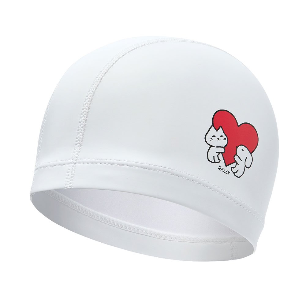 RALLY cats and puppy PU Coating Swim Cap white [RRUC516(WHT)] 상품컷