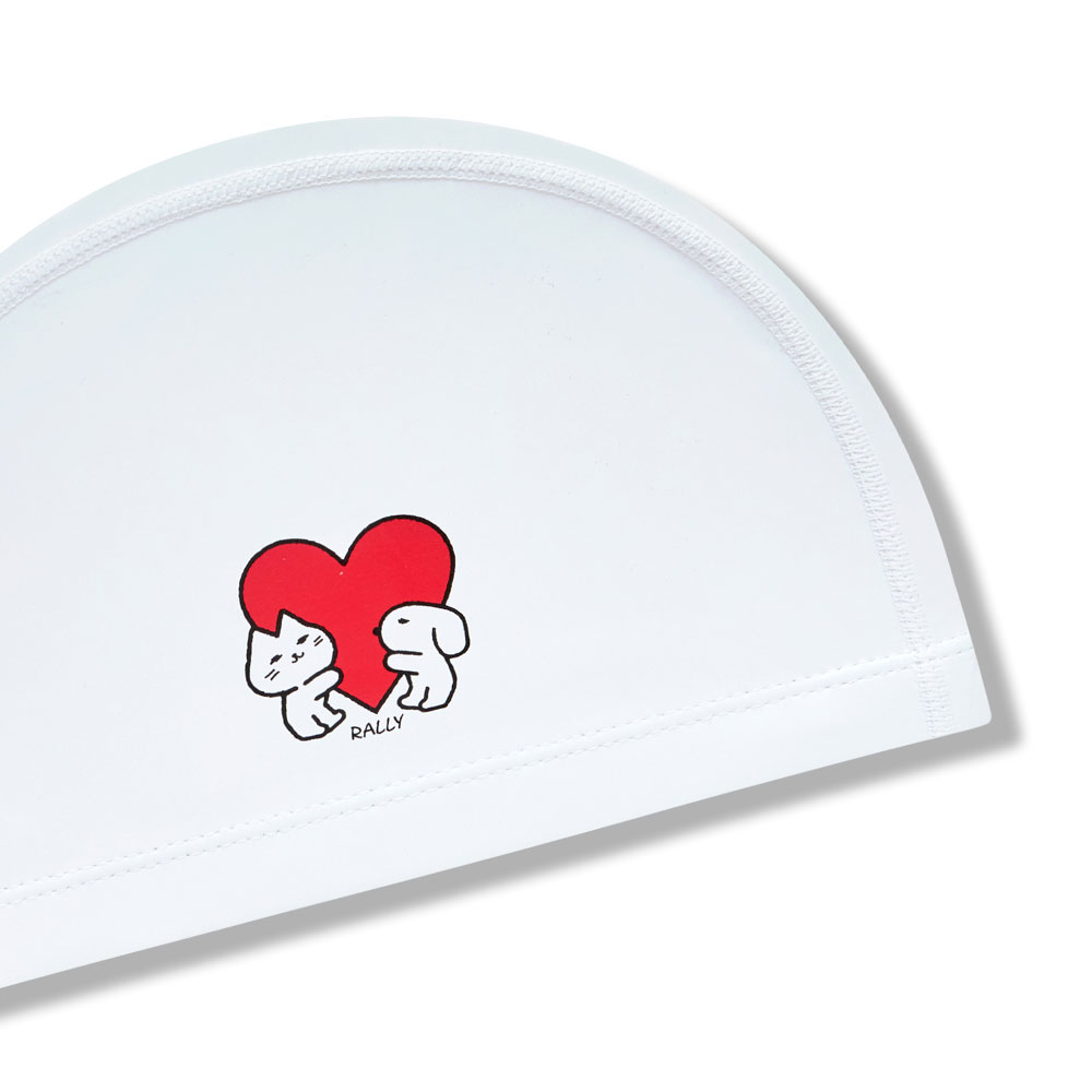 RALLY cats and puppy PU Coating Swim Cap white [RRUC516(WHT)] 디테일