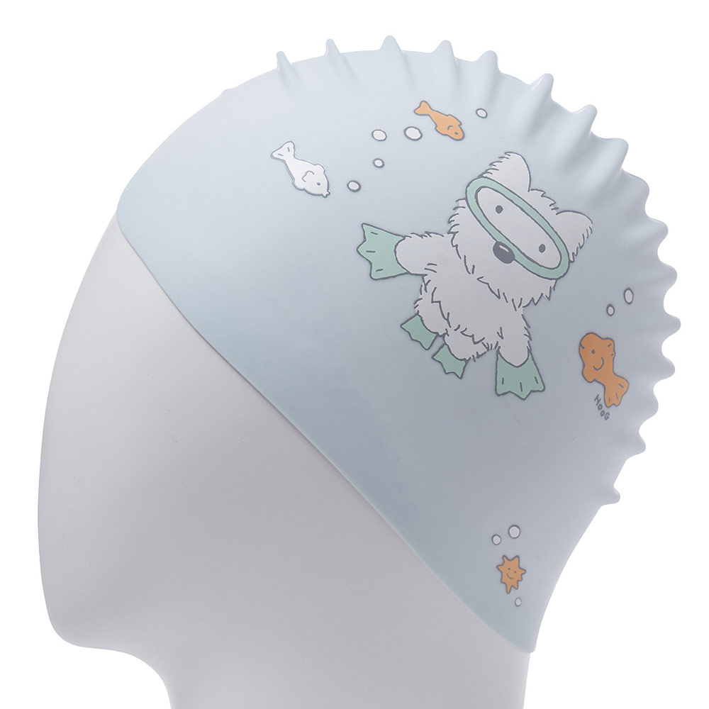 HOOG Swimming Terrier Silicone Swim Cap light blue [SSC873] 디테일