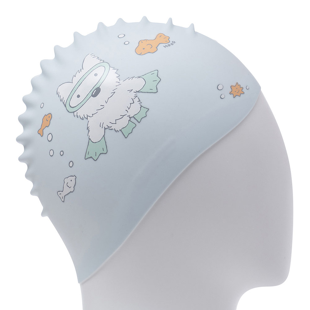 HOOG Swimming Terrier Silicone Swim Cap light blue [SSC873] 디테일