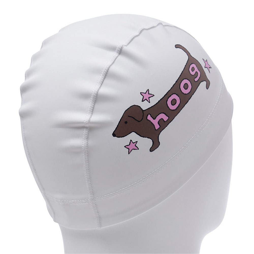 HOOG Dachshund Silicone Coated Swim Cap white [SCC880] 디테일