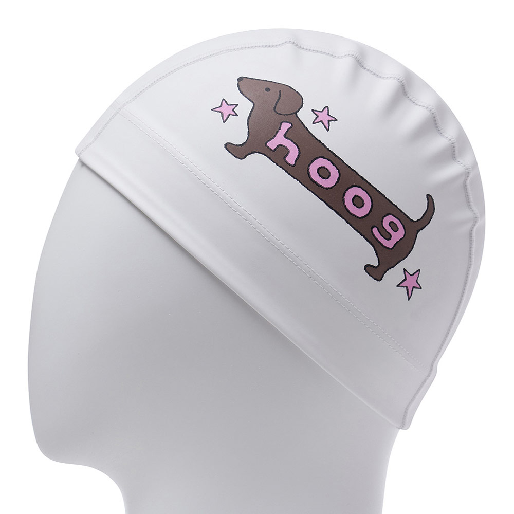 HOOG Dachshund Silicone Coated Swim Cap white [SCC880] 디테일