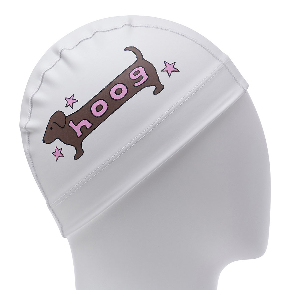 HOOG Dachshund Silicone Coated Swim Cap white [SCC880] 디테일