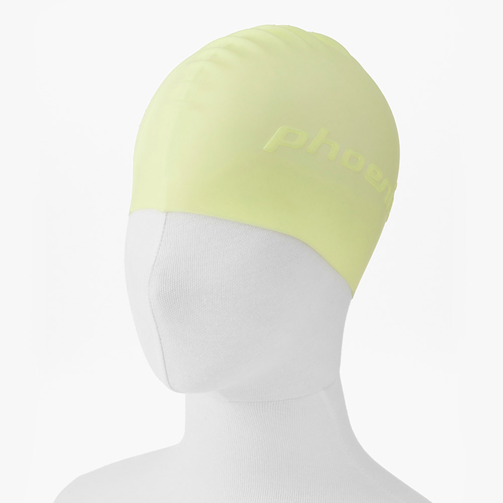 Emboss Logo Silicone Swim Cap Soft Lemon