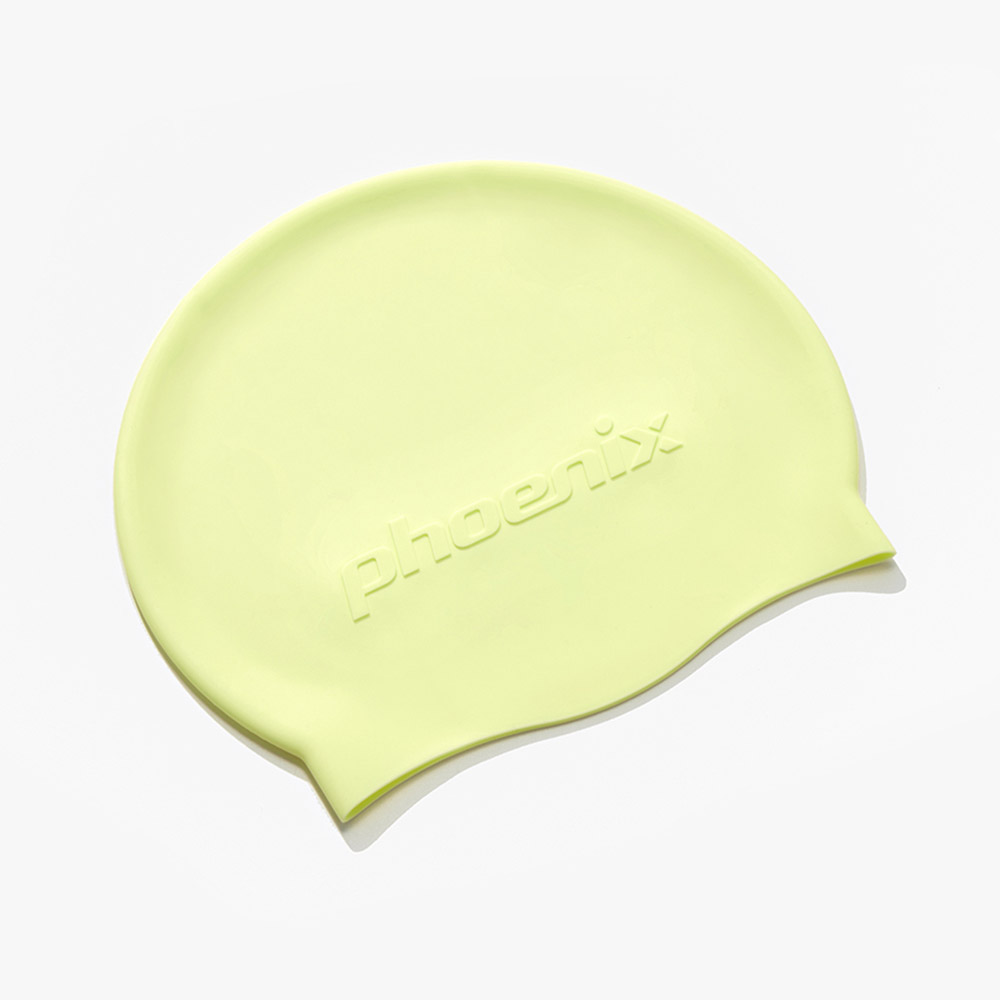 Emboss Logo Silicone Swim Cap Soft Lemon