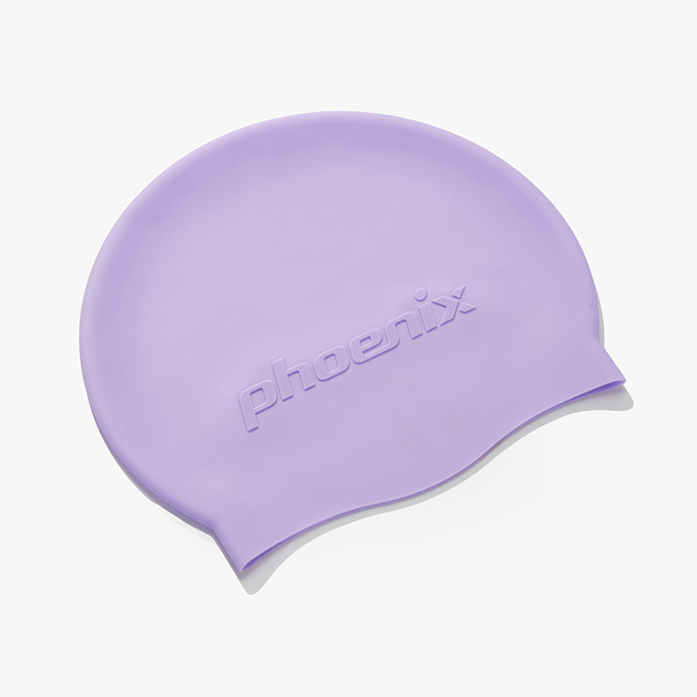 PHOENIX Emboss Logo Silicone Swim Cap lavender purple [PCS-06(LVP)]