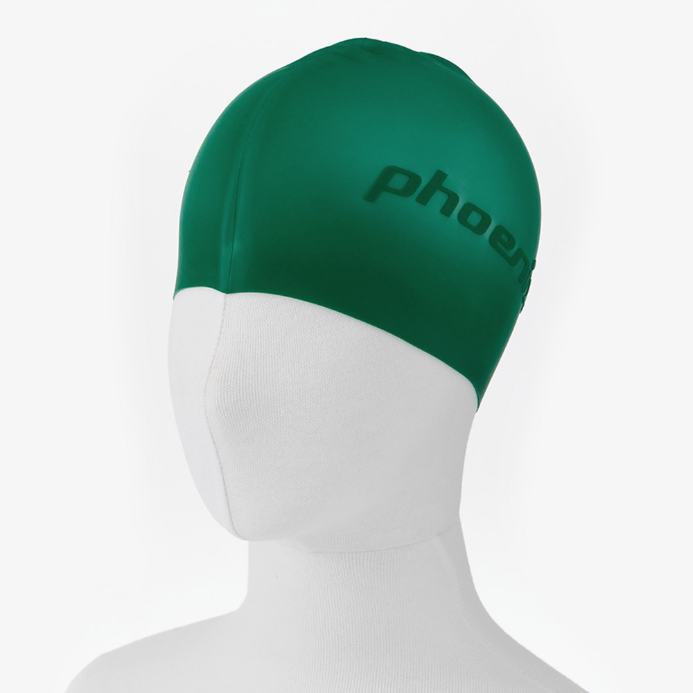 PHOENIX エンボ ロゴ シリコン スイムキャップ ディープグリーン [PCS-06(DGN)] 디테일
