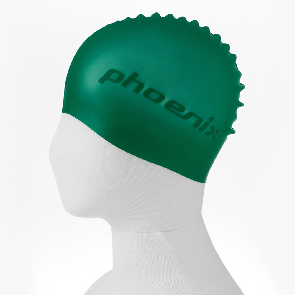 PHOENIX エンボ ロゴ シリコン スイムキャップ ディープグリーン [PCS-06(DGN)] 디테일