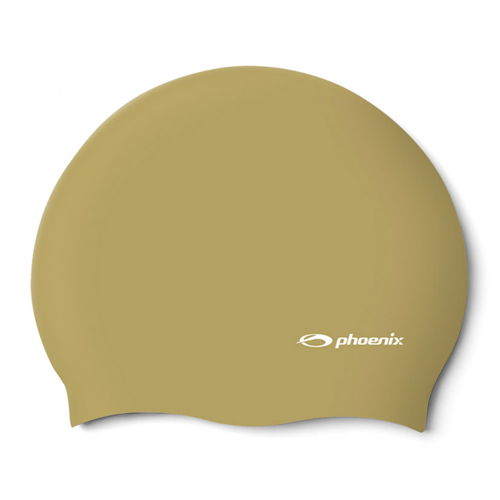 PHOENIX Solid Logo Silicone Swim Cap Gold [PCS-02(GLD)]
