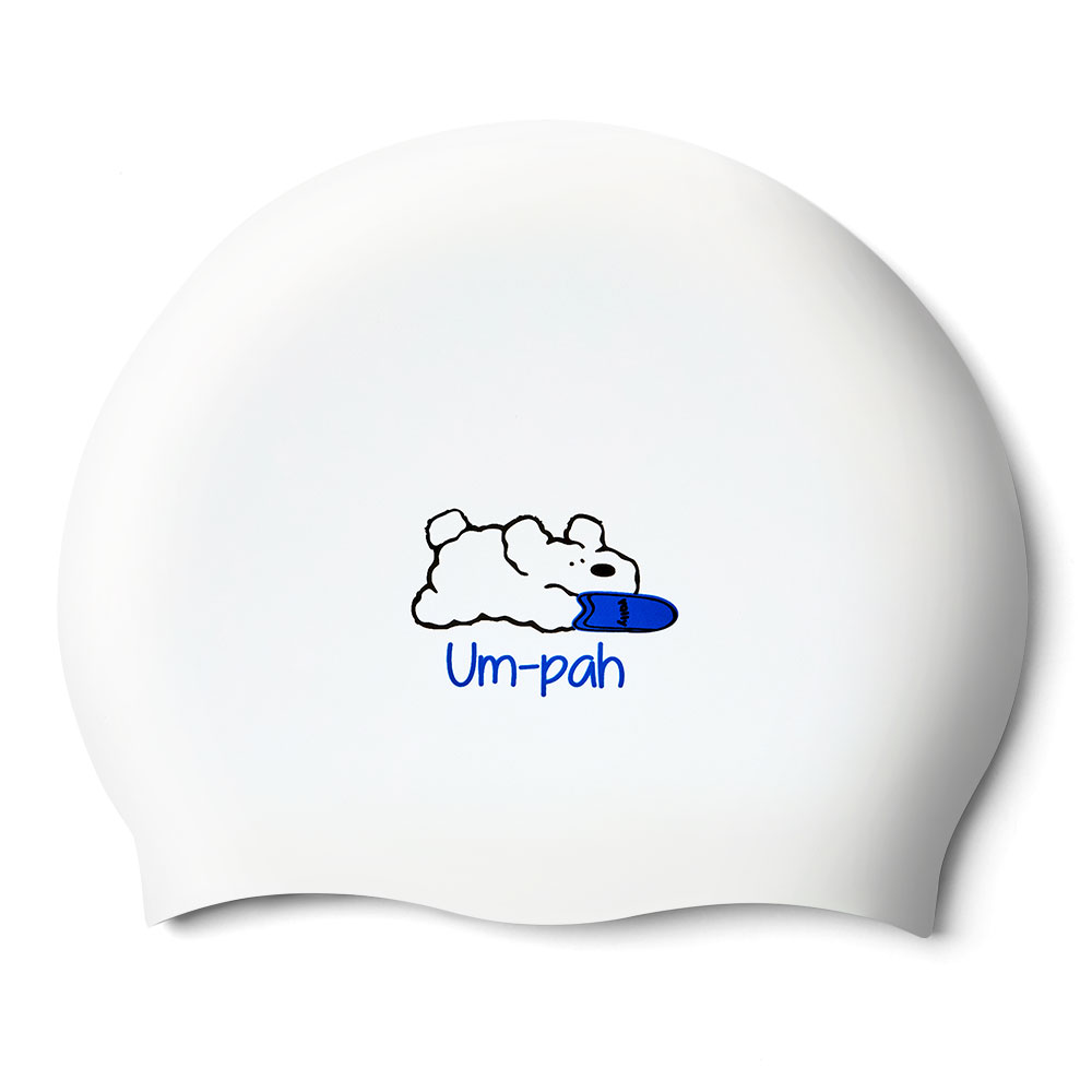 RALLY sound wave Silicone Swim Cap white [RRUC502(WHT)]