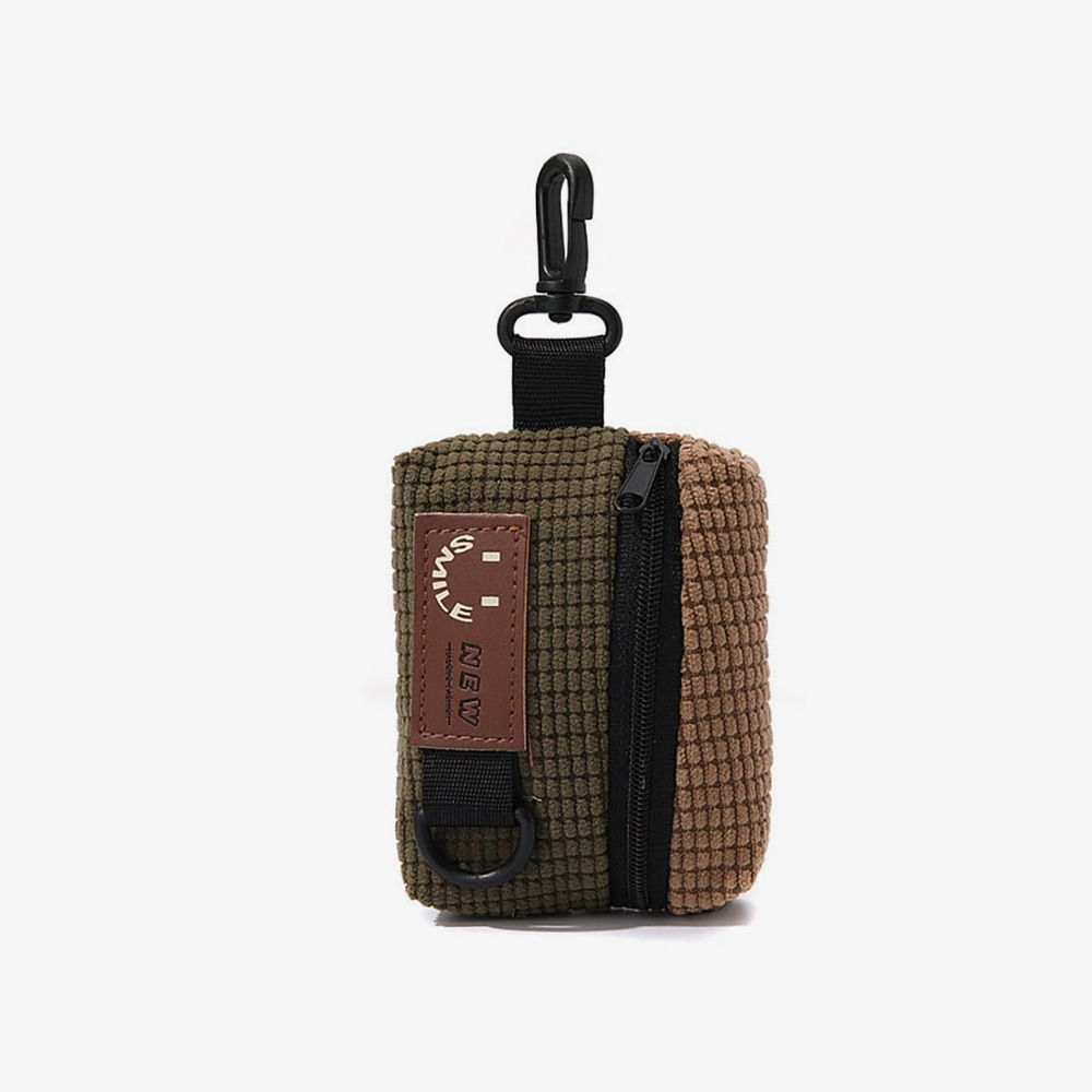 TAPONY waffle mini backpack pouch olive green
