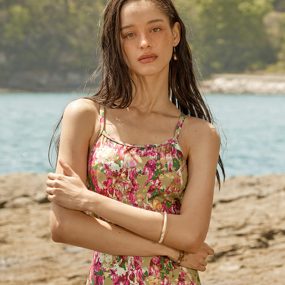 SWAVE Rispidu V-Back Swimsuit Training magenta [SG1LST014 Women's ] 디테일