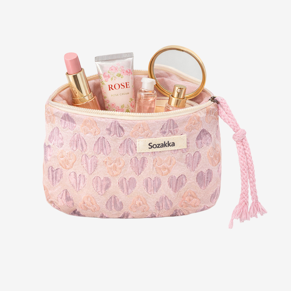 TAPONY Inner bag vintage pouch Pink Heart