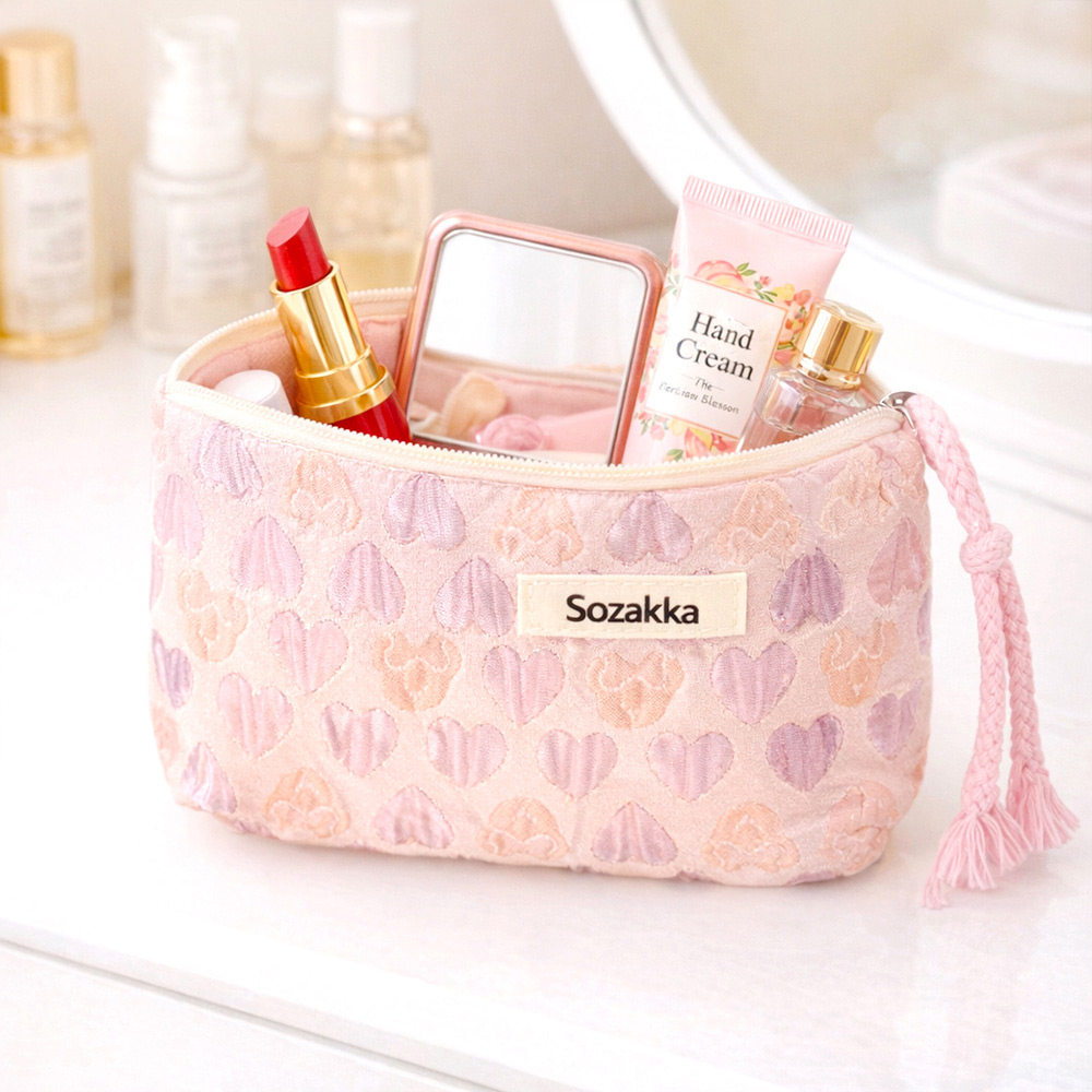 STM TAPONY Inner bag vintage pouch Pink Heart 디테일