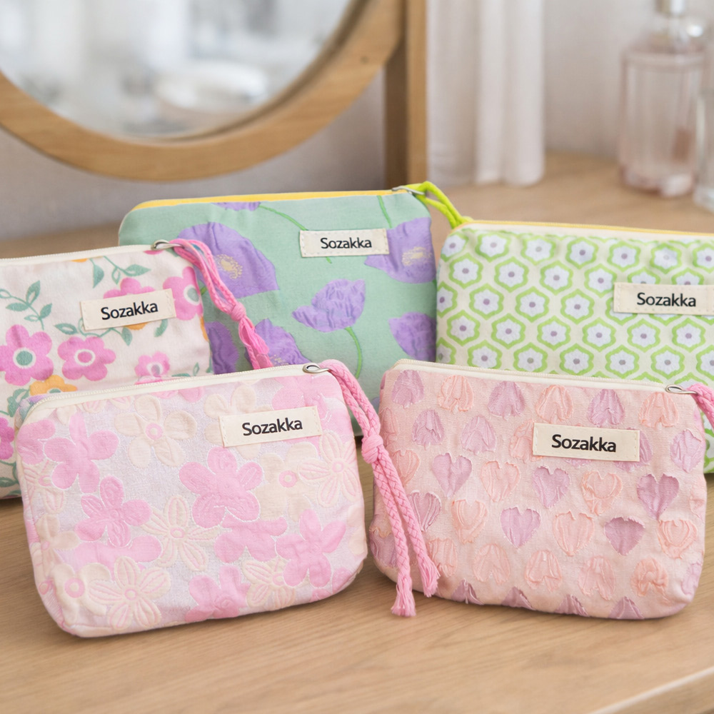 STM TAPONY Inner bag vintage pouch Pink Heart 디테일