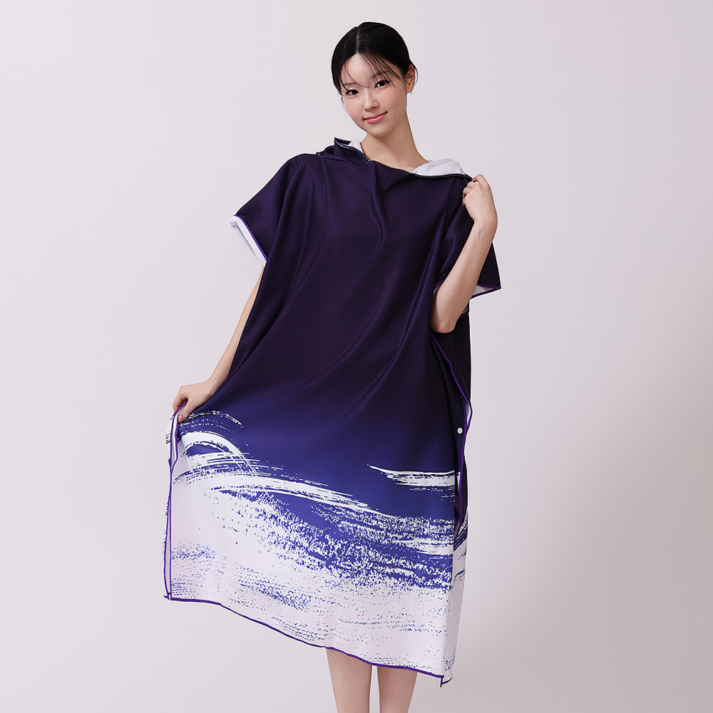 TAPONY installment poncho Purple Wave