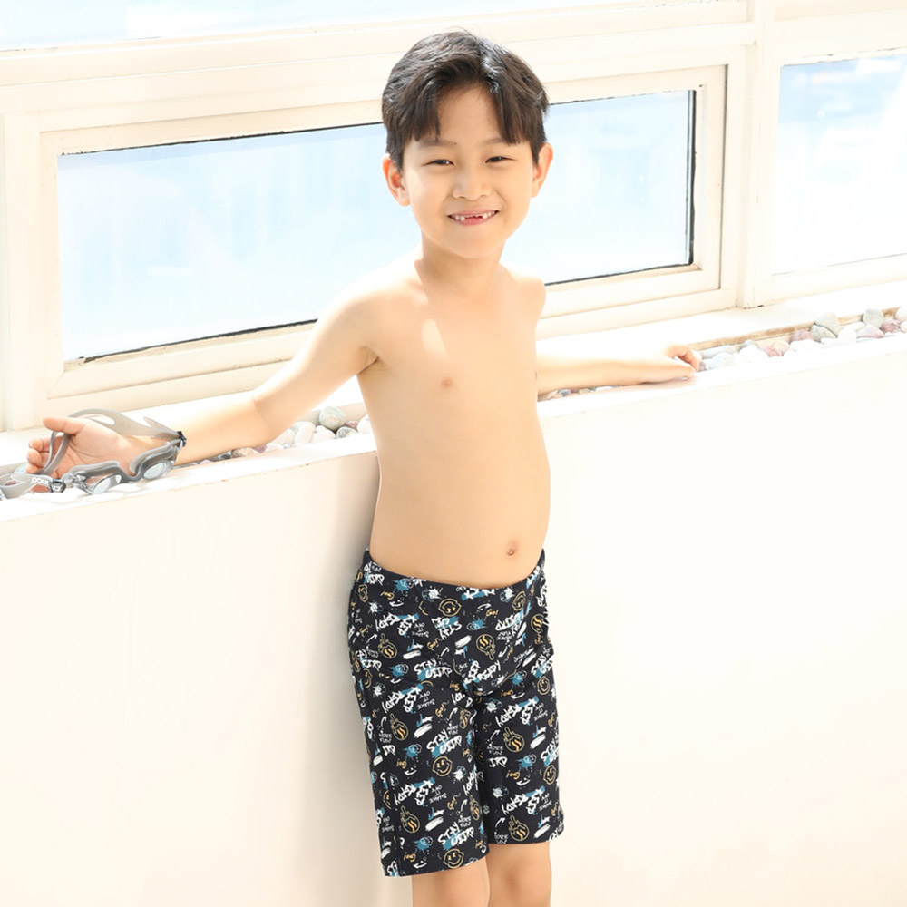 LEMANGO Kids Stay Smile Pants Jammer Swimsuit Dark Navy [LSMJM26306754 Boys] 상품컷