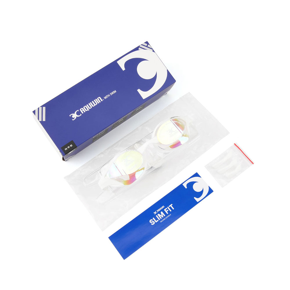 AQUWIN slim fit hybrid Mirrored Goggles Clear White [SFR195RVM(RVGD/CLWHWH)] 디테일