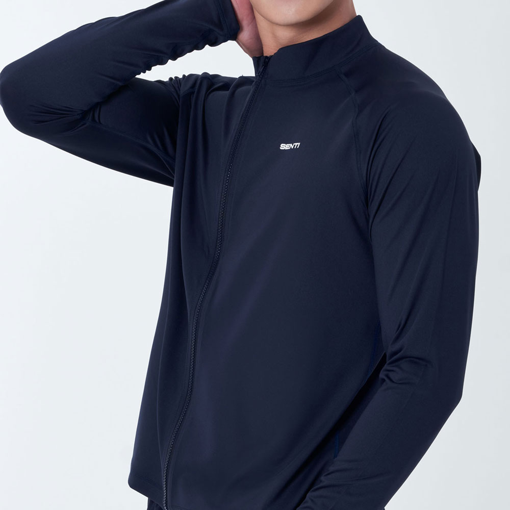 SENTI Man Classic Relax Fit Zip Front rash guard Navy [SAR-ARM22(NV) Men's Beachwear] 디테일