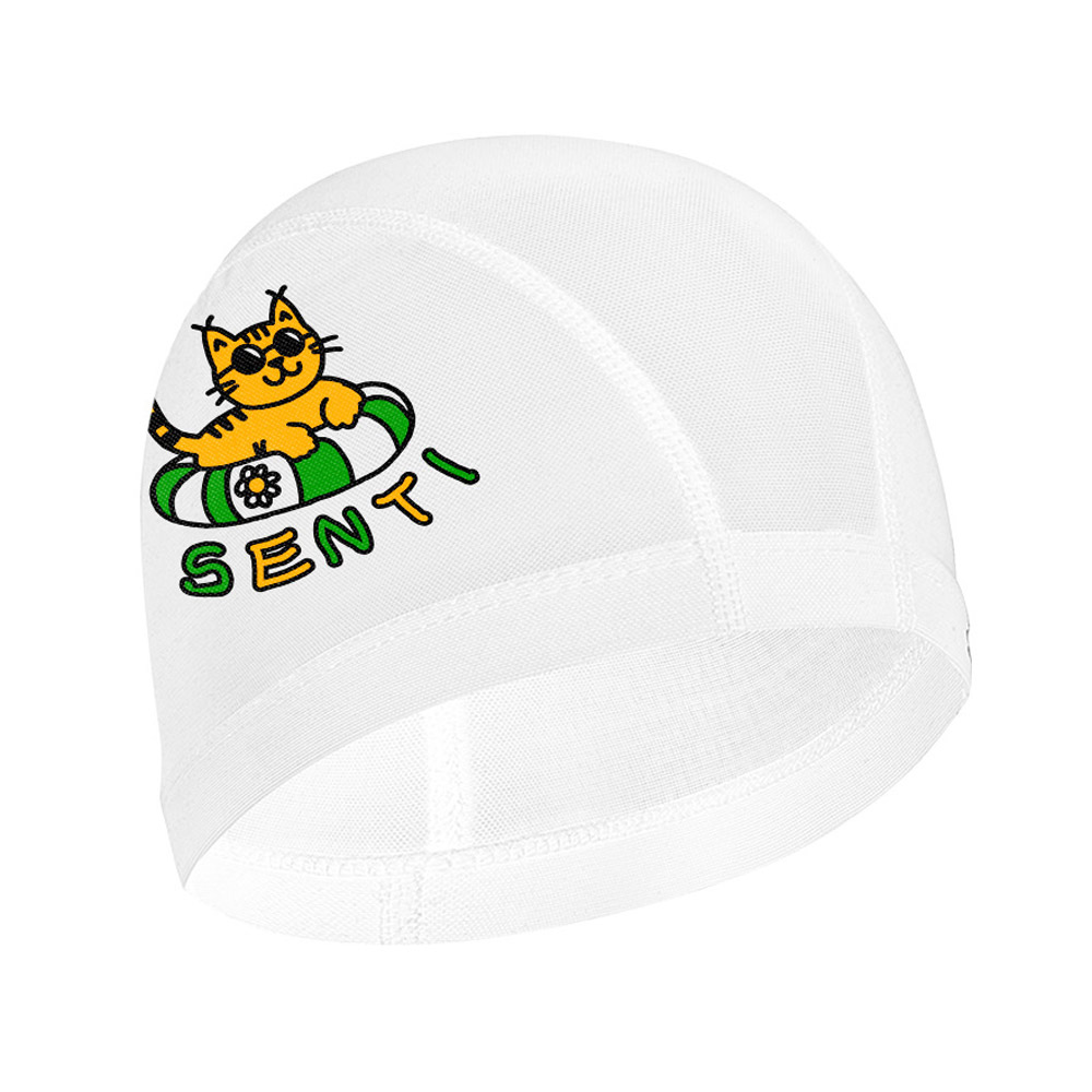 SENTI Cutie Tube Cat Mesh Swim Cap white [SC-M609] 상품컷