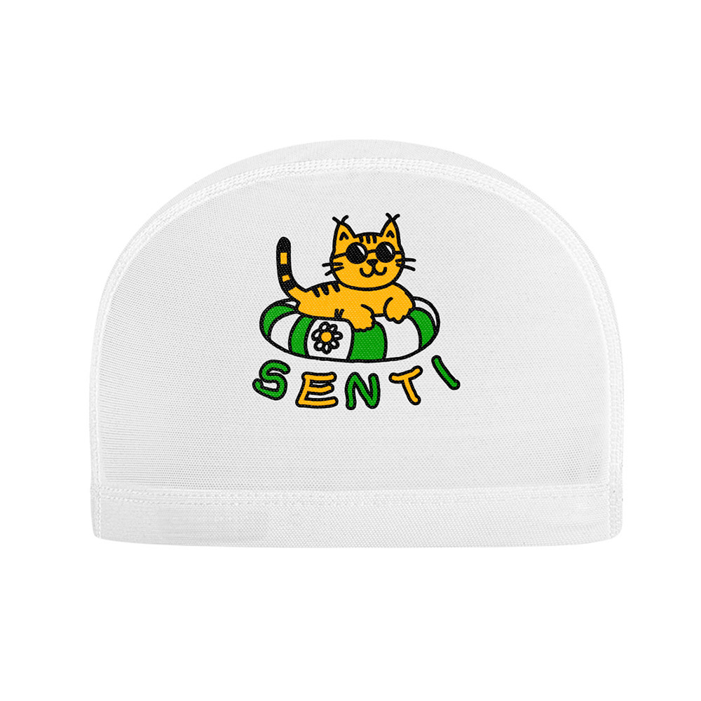 SENTI Cutie Tube Cat Mesh Swim Cap white [SC-M609] 디테일