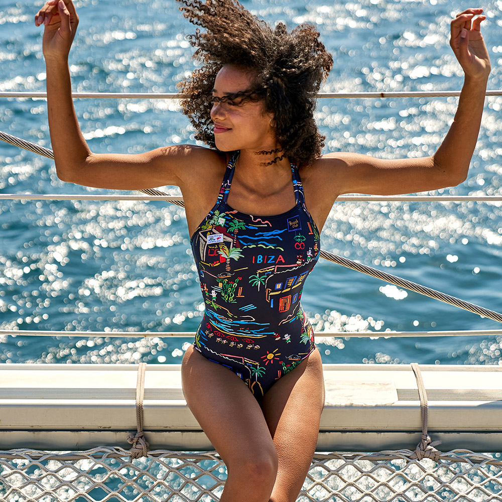 HOOG perfume Mid crossover X-Back Swimsuit Black Ibiza [WSA2891 Women's ] 디테일