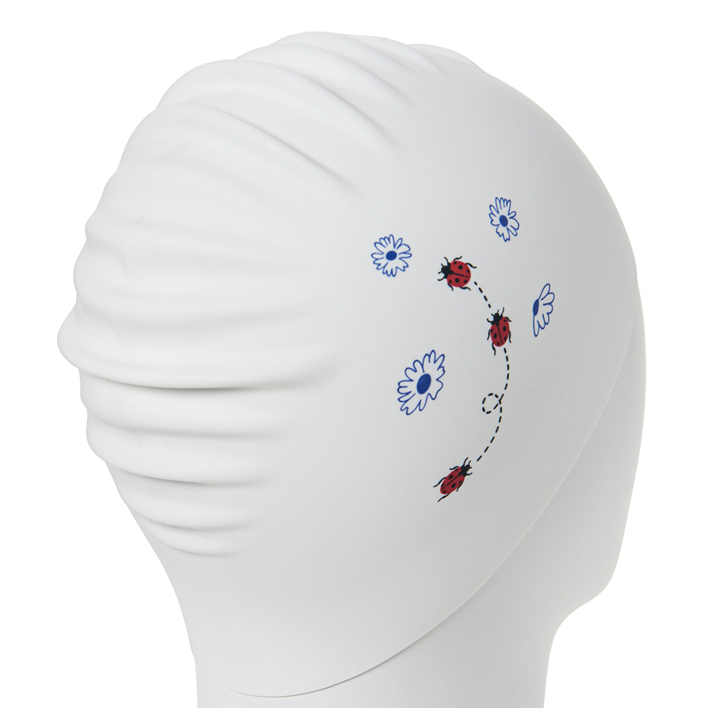 HOOG Ladybug Silicone Swim Cap white [SSC935] 디테일