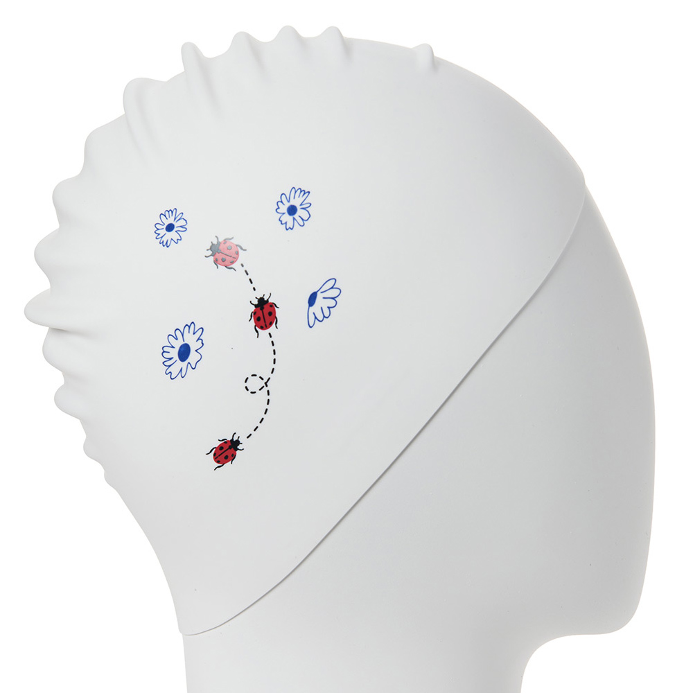 HOOG Ladybug Silicone Swim Cap white [SSC935] 디테일
